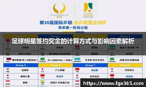 足球明星签约奖金的计算方式与影响因素解析